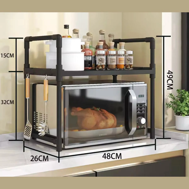 ESTANTE ORGANIZADOR DE COCINA CON UTENSILIOS NEGROS - 7