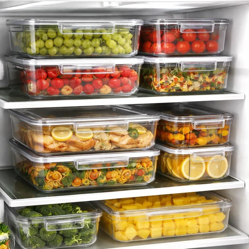 CAJA ORGANIZADORA TRANSPARENTE PARA REFRIGERADOR 28X10X9 CM - 6