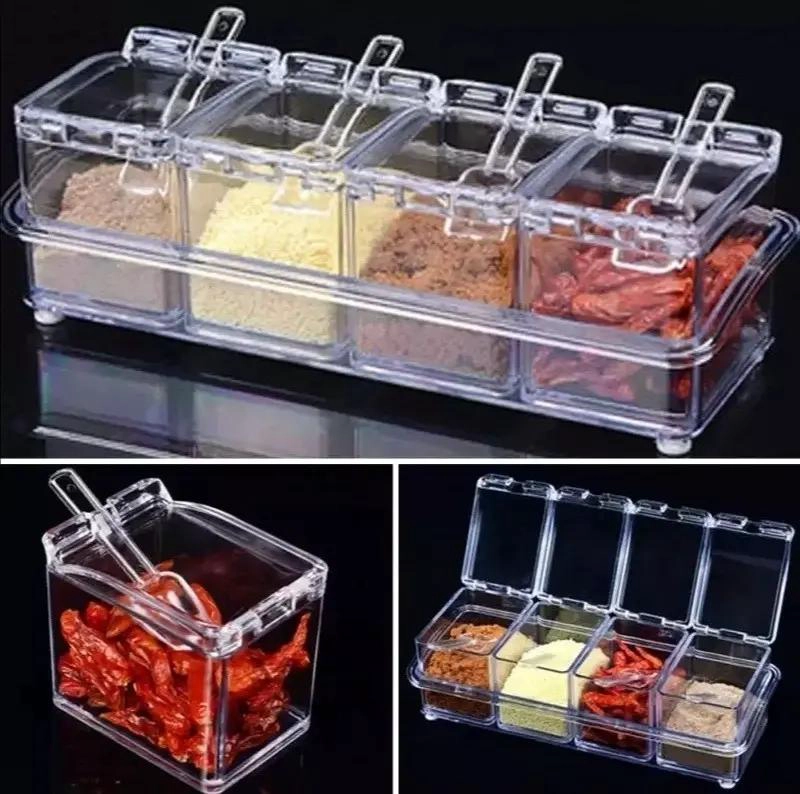 ORGANIZADOR DE ESPECIAS CON CUATRO FRASCOS Y CUCHARAS - 5