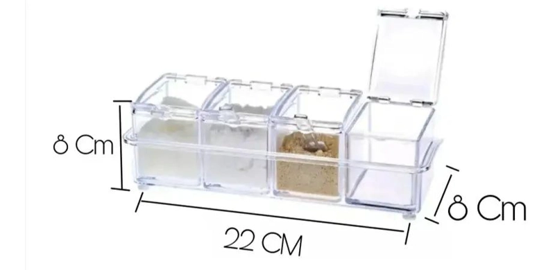 ORGANIZADOR DE ESPECIAS CON CUATRO FRASCOS Y CUCHARAS - 6