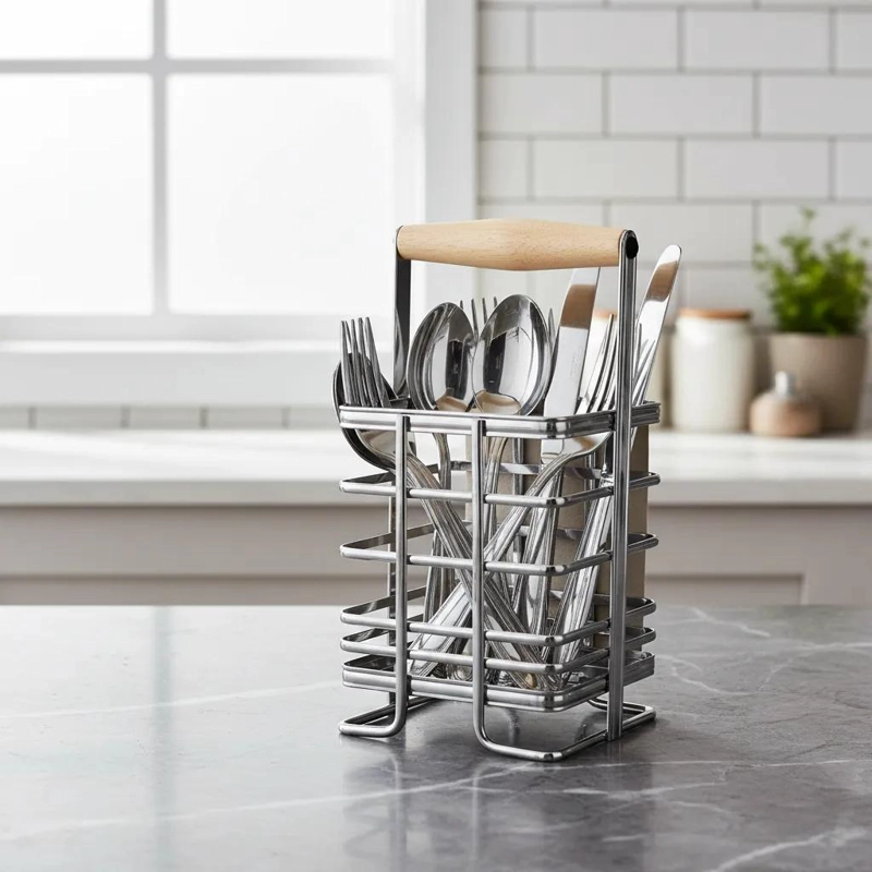 SOPORTE DE UTENSILIOS DE COCINA EN ACERO INOXIDABLE - 1