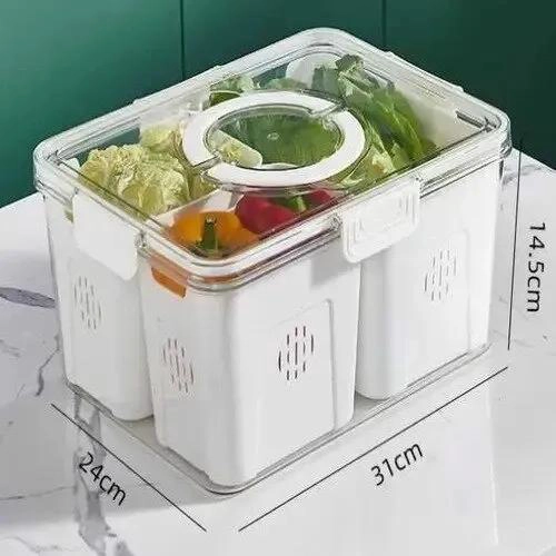 CONTENEDOR ORGANIZADOR DE ALIMENTOS BLANCO 31X24X15 CM - 4