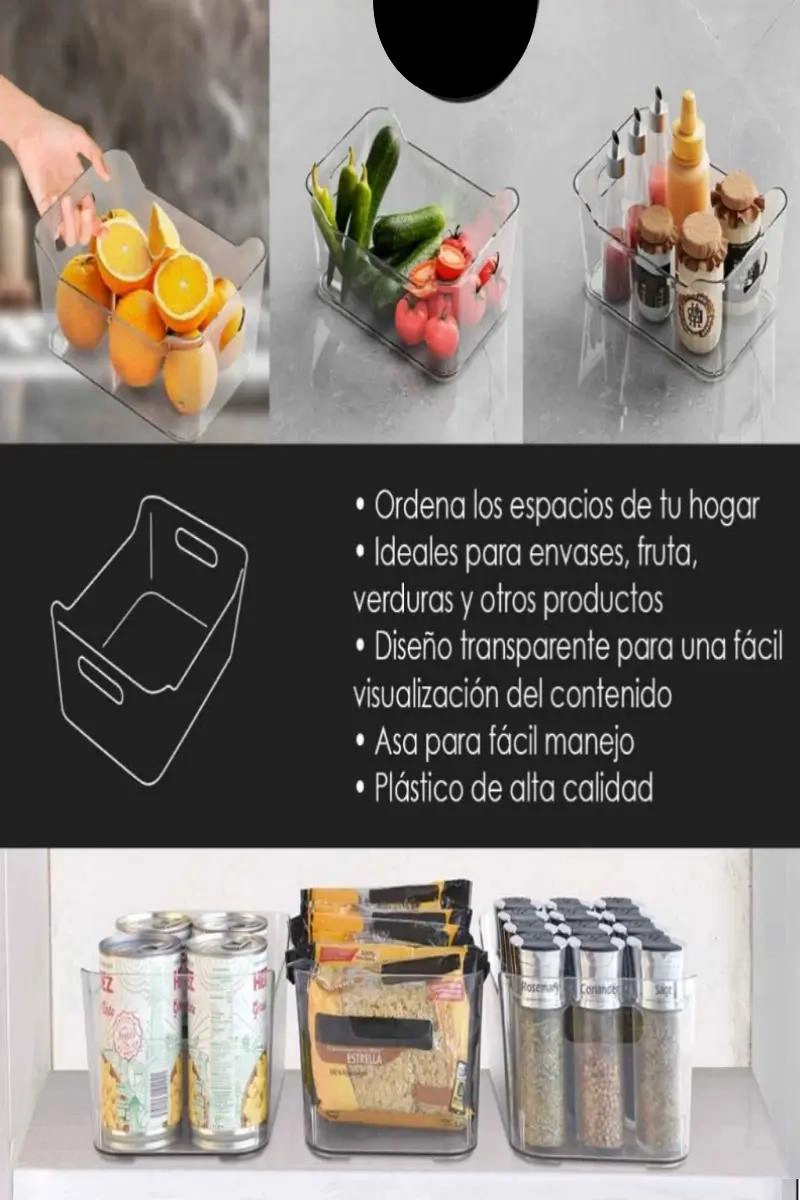 PACK DE 4 CAJAS ORGANIZADORAS ACRILICAS PARA REFRIGERADOR - 5