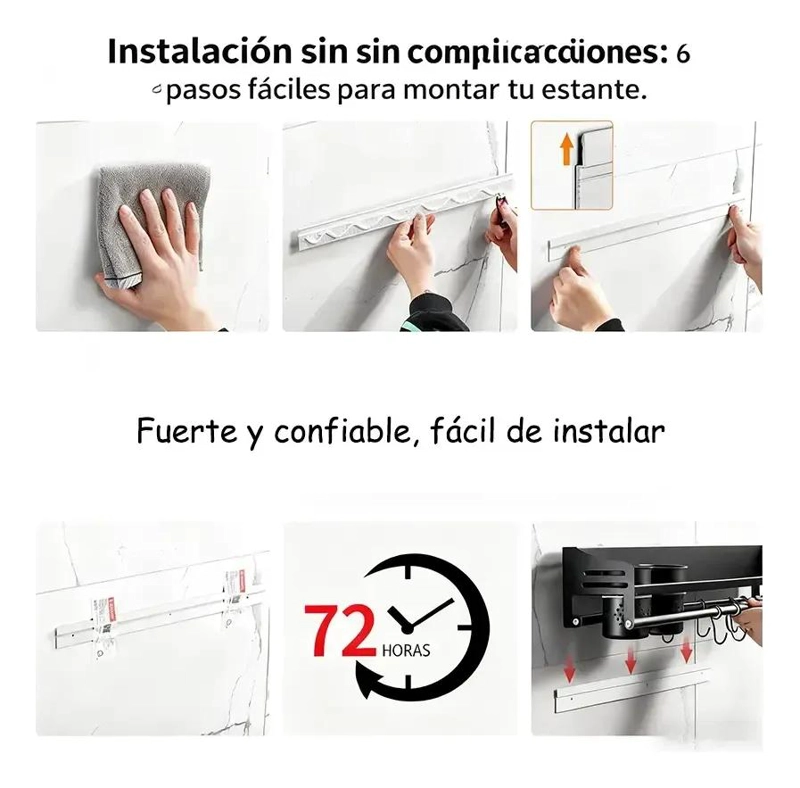 ESTANTE MAGNE TICO DE COCINA 3 EN 1 CON GANCHOS - 4