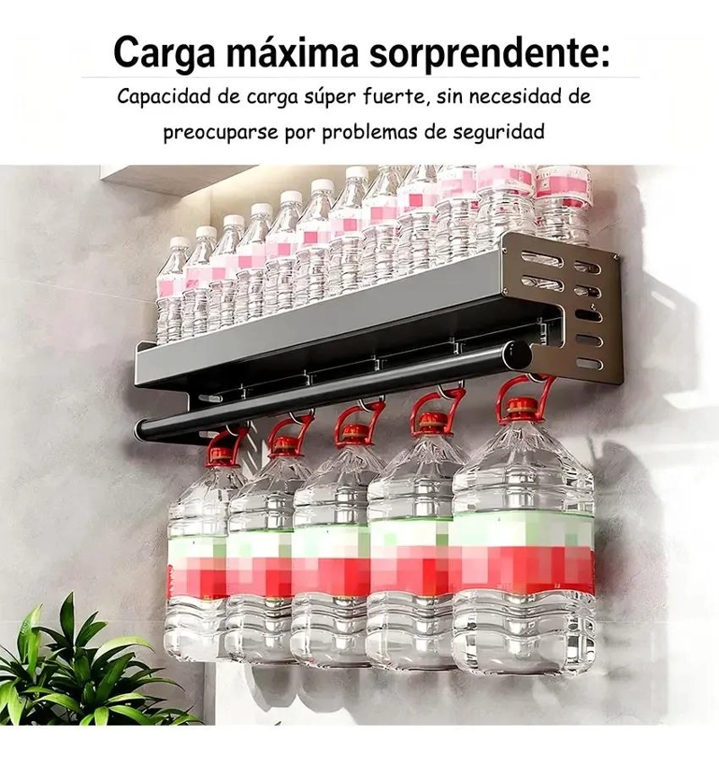 ESTANTE MAGNE TICO DE COCINA 3 EN 1 CON GANCHOS - 5