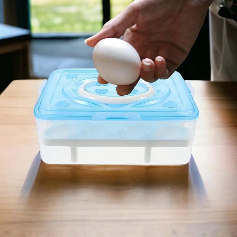 ORGANIZADOR APILABLE DE HUEVOS PARA 32 UNIDADES EN PLASTICO - 5