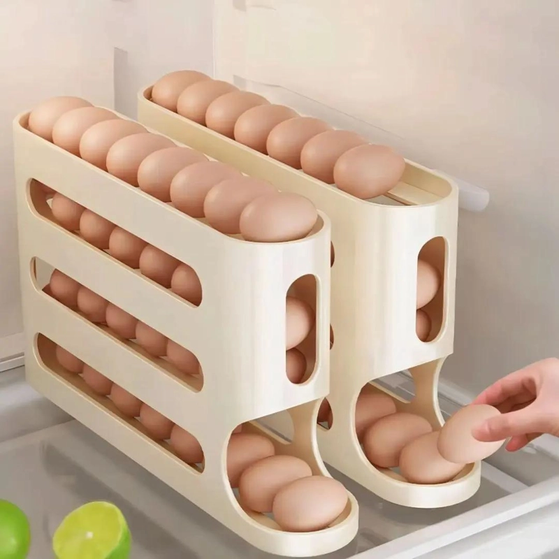 ORGANIZADOR DESLIZANTE DE HUEVOS PARA REFRIGERADOR CON 4 NIVELES - 2