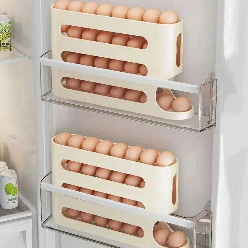 ORGANIZADOR DESLIZANTE DE HUEVOS PARA REFRIGERADOR CON 4 NIVELES - 3