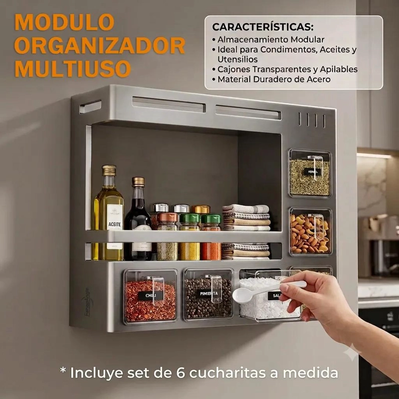 ORGANIZADOR MODULAR FLOTANTE PARA ESPECIAS Y CONDIMENTOS - 3
