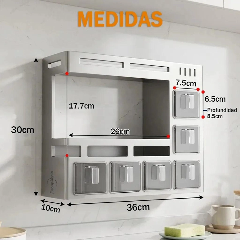 ORGANIZADOR MODULAR FLOTANTE PARA ESPECIAS Y CONDIMENTOS - 4