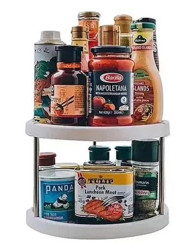 ESTANTE GIRATORIO DE 2 NIVELES PARA COCINA Y ESPECIAS - 1