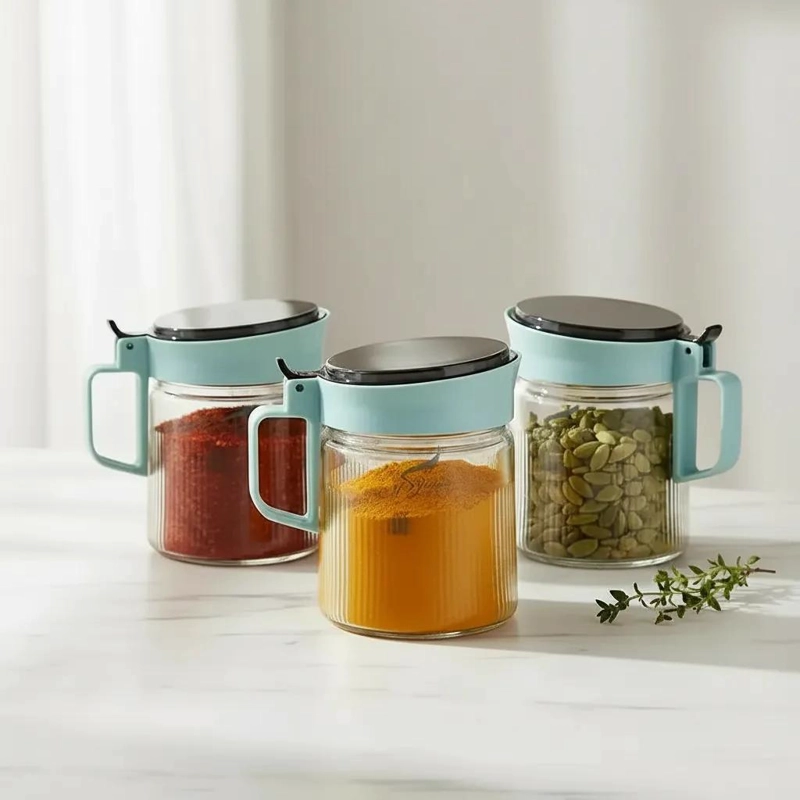 SET DE 3 FRASCOS DE VIDRIO PARA CONDIMENTOS DE 500ML - 3