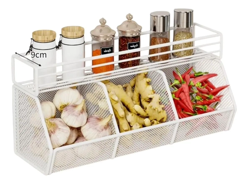 CESTA TRIPLE DE ALMACENAMIENTO PARA ESPECIAS Y CONDIMENTOS - 1