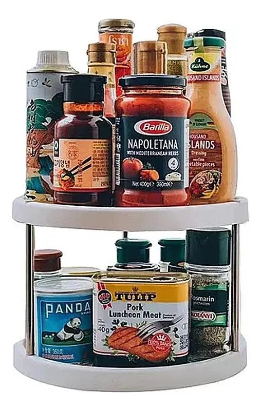 ESTANTE GIRATORIO DE 2 NIVELES PARA ESPECIAS EN COCINA - 1