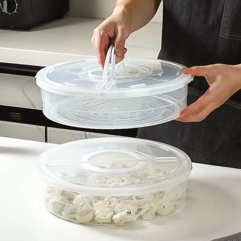 CONTENEDOR APILABLE DE ALIMENTOS PORTATIL DE DOS NIVELES - 4