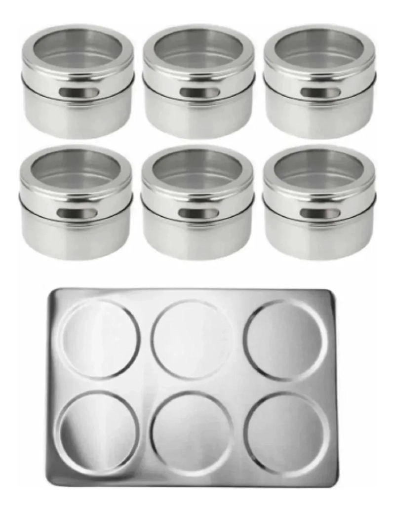 SET DE 6 FRASCOS MAGNE TICOS PARA ESPECIAS Y CONDIMENTOS - 2