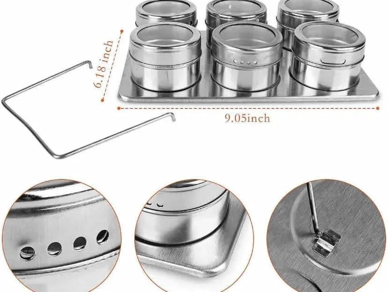 SET DE 6 FRASCOS MAGNE TICOS PARA ESPECIAS Y CONDIMENTOS - 3