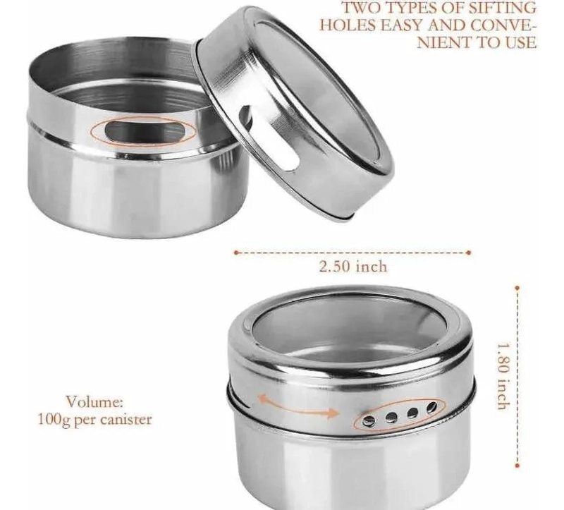 SET DE 6 FRASCOS MAGNE TICOS PARA ESPECIAS Y CONDIMENTOS - 4