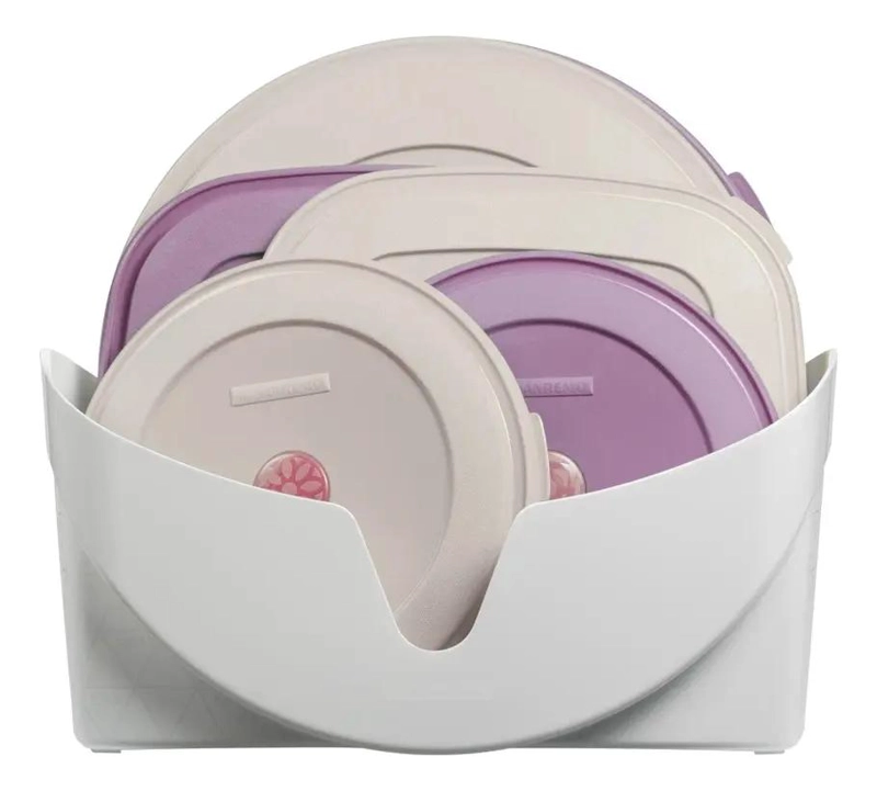 ORGANIZADOR DE TAPAS DE PLASTICO Y VIDRIO PARA COCINA - 1