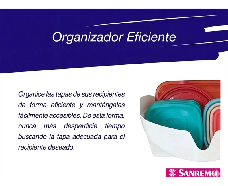 ORGANIZADOR DE TAPAS DE PLASTICO Y VIDRIO PARA COCINA - 3