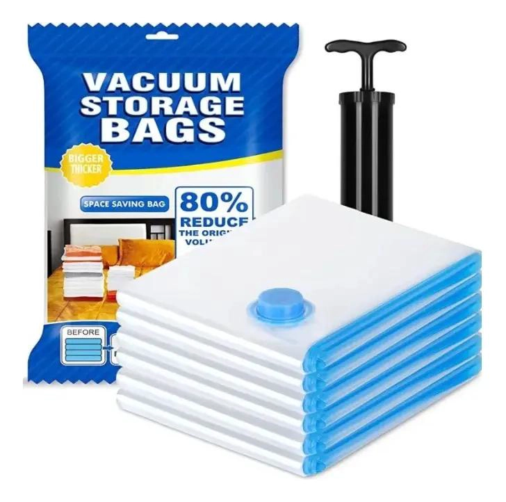 PACK DE 5 BOLSAS DE VACIO REUTILIZABLES PARA VIAJE - 1