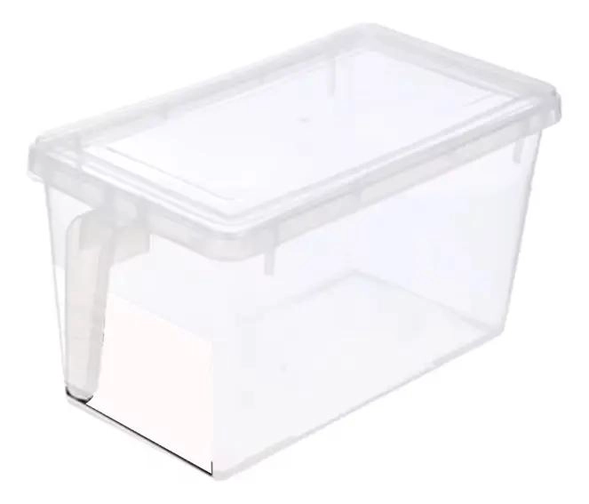 ORGANIZADOR TRANSPARENTE PARA REFRIGERADOR CON TAPA Y MANGO - 1