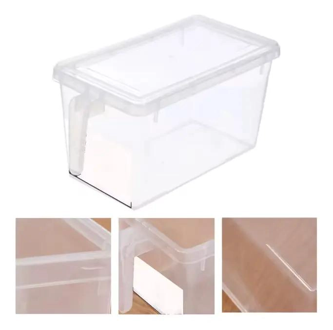 ORGANIZADOR TRANSPARENTE PARA REFRIGERADOR CON TAPA Y MANGO - 8