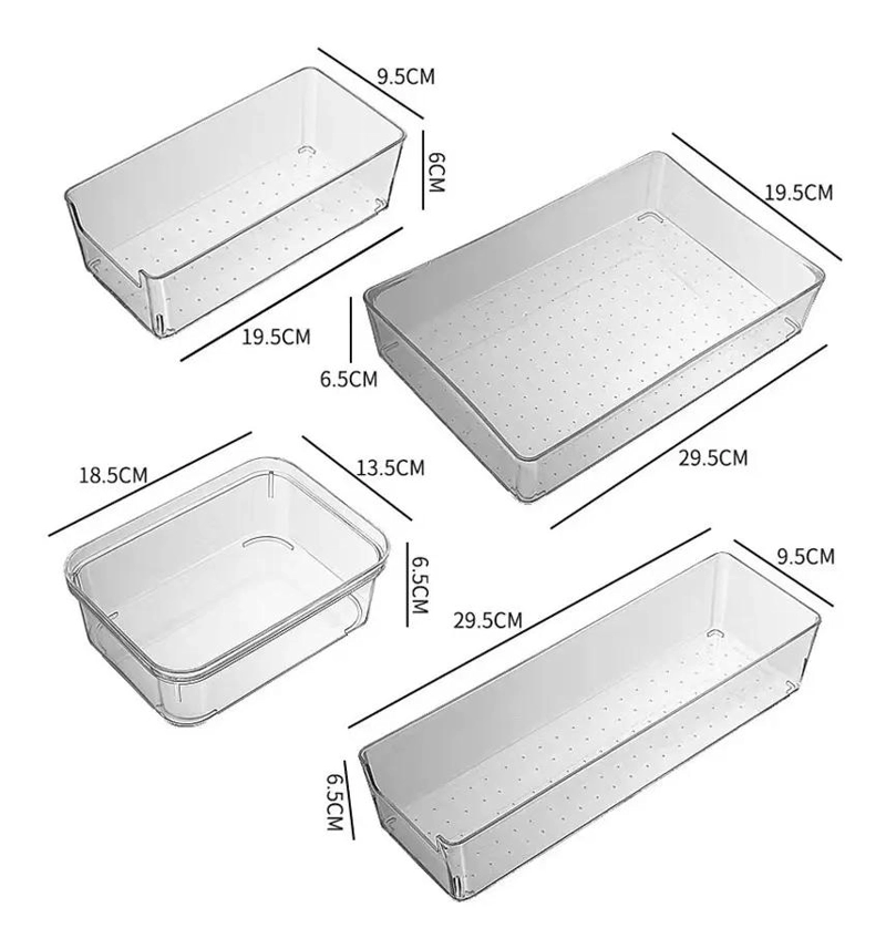 SET DE 4 CAJAS ORGANIZADORAS PARA REFRIGERADOR Y DESPENSA - 4