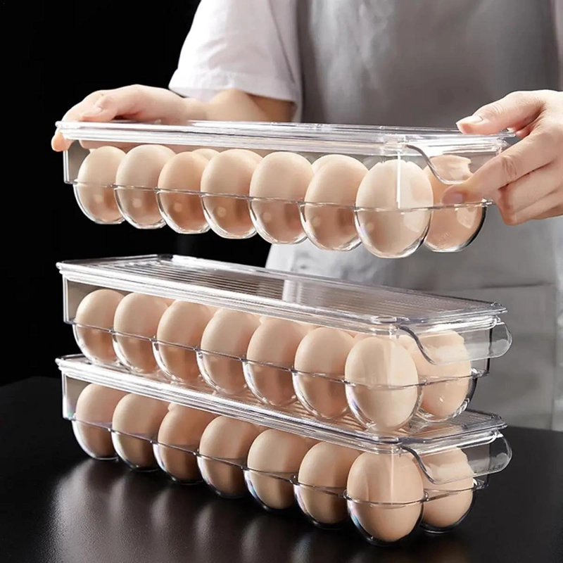 HUEVERA ORGANIZADOR TRANSPARENTE PARA 12 HUEVOS EN REFRIGERADOR - 8