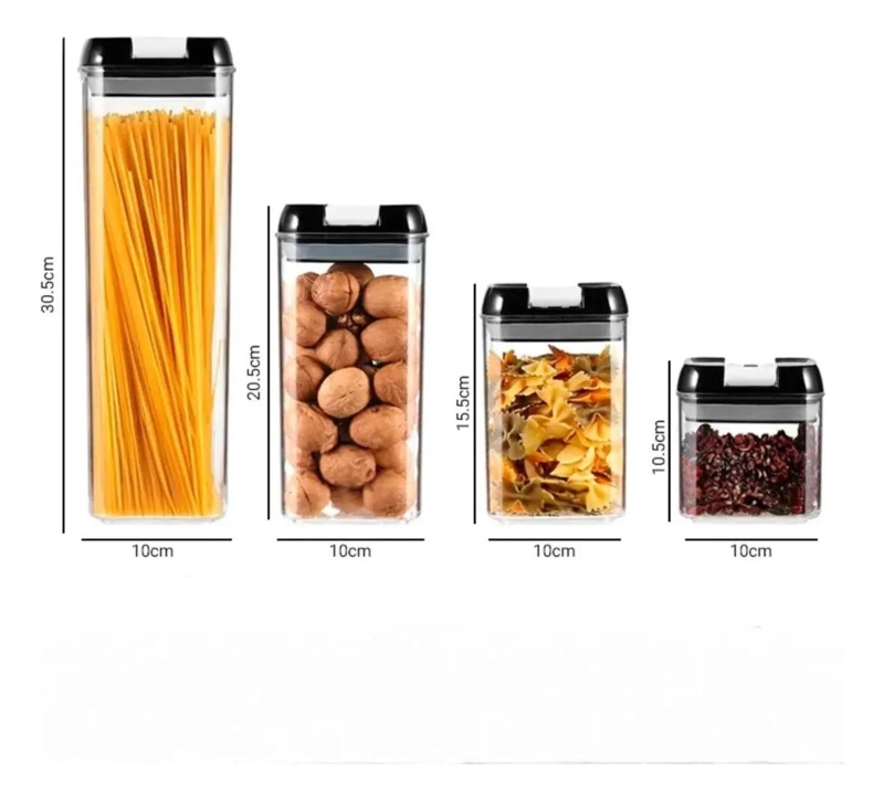SET DE 7 CONTENEDORES APILABLES PARA ALIMENTOS HERME TICOS - 2