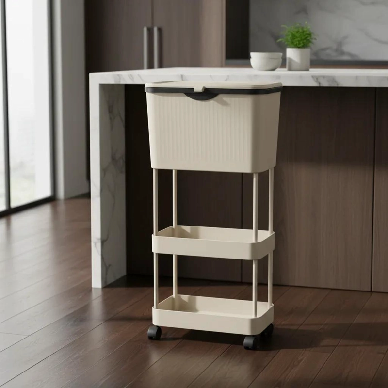 CARRO ORGANIZADOR DE COCINA CON TAPA Y RUEDAS DE 3 NIVELES - 1