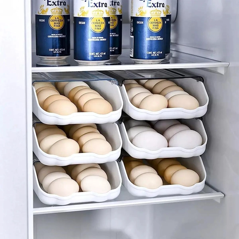 ORGANIZADOR DE HUEVOS TRANSPARENTE PARA REFRIGERADOR Y COCINA - 2