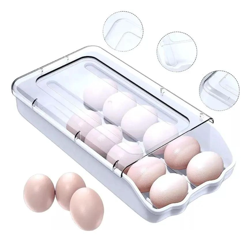 ORGANIZADOR DE HUEVOS TRANSPARENTE PARA REFRIGERADOR Y COCINA - 3