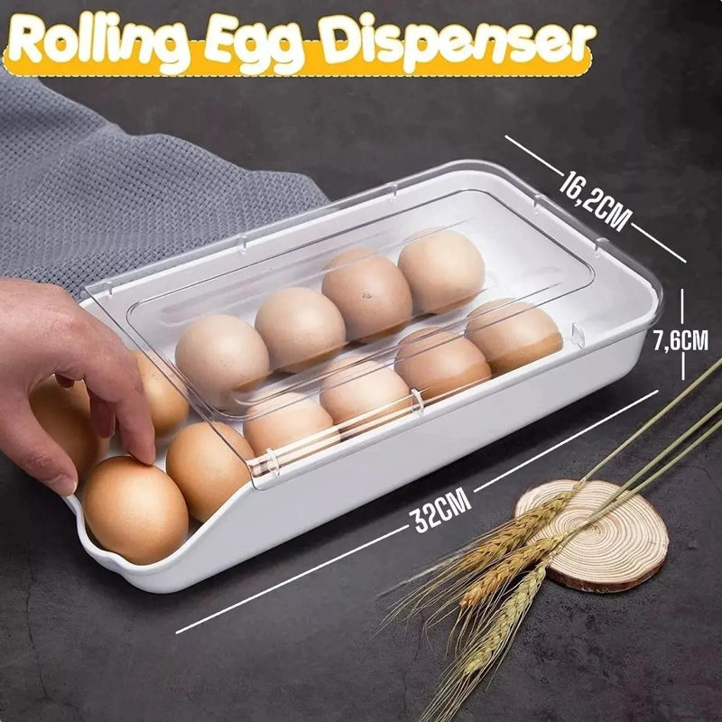ORGANIZADOR DE HUEVOS TRANSPARENTE PARA REFRIGERADOR Y COCINA - 4