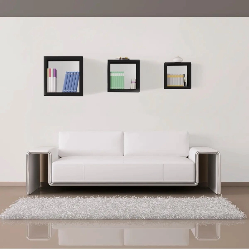 SET DE REPISAS DECORATIVAS NEGRAS PARA PARED 3 UNIDADES - 3