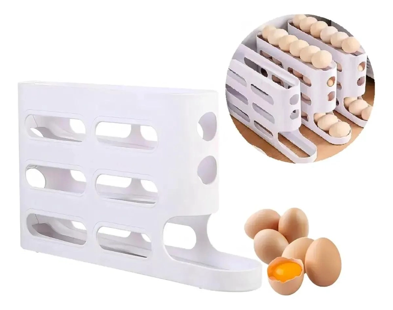 DISPENSADOR DE HUEVOS ORGANIZADOR DE COCINA CON RUEDAS - 1