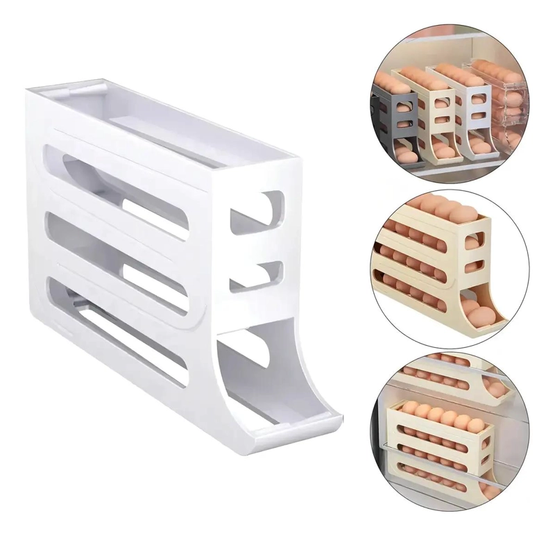 DISPENSADOR DE HUEVOS CON RUEDAS PARA 4 HUEVOS DE PLASTICO - 2