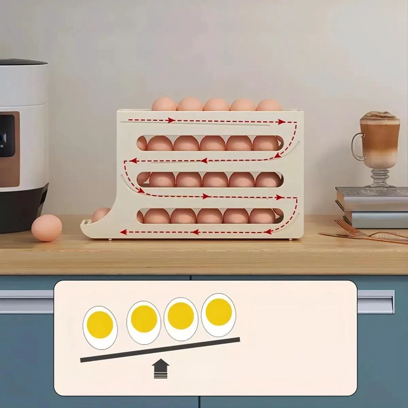 DISPENSADOR DE HUEVOS CON RUEDAS PARA 4 HUEVOS DE PLASTICO - 3