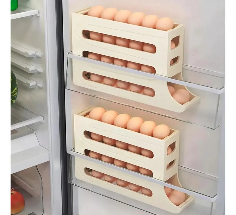 DISPENSADOR DE HUEVOS CON RUEDAS PARA 4 HUEVOS DE PLASTICO - 5