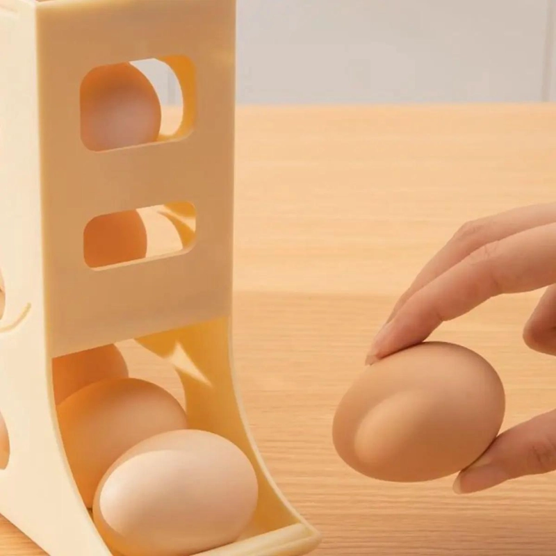 DISPENSADOR DE HUEVOS CON RUEDAS PARA 4 HUEVOS DE PLASTICO - 8