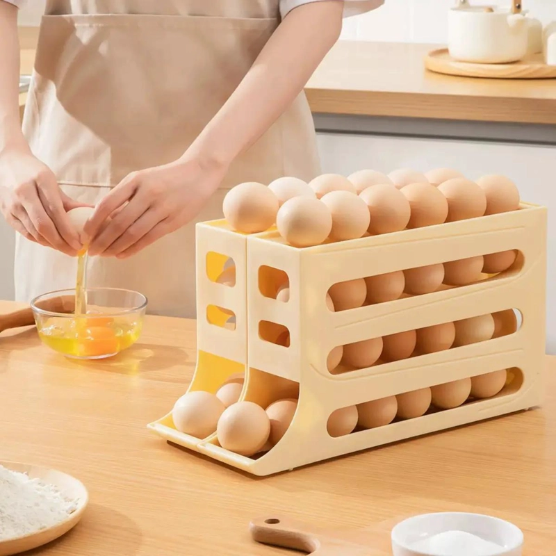 DISPENSADOR DE HUEVOS CON RUEDAS PARA 4 HUEVOS DE PLASTICO - 9