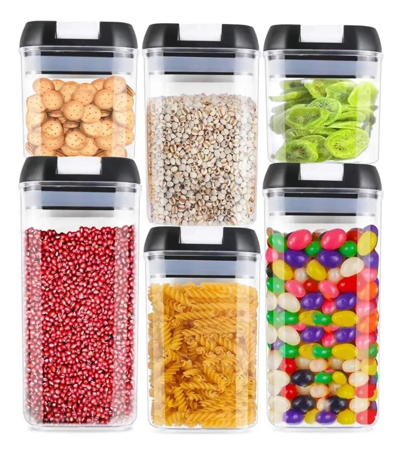 SET DE 7 RECIPIENTES HERME TICOS PARA ALMACENAMIENTO DE ALIMENTOS - 1