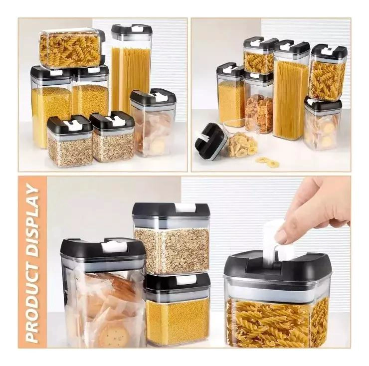 SET DE 7 RECIPIENTES HERME TICOS PARA ALMACENAMIENTO DE ALIMENTOS - 5