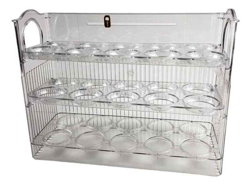 DISPENSADOR ORGANIZADOR PARA 30 HUEVOS EN ACRILICO TRANSPARENTE - 2