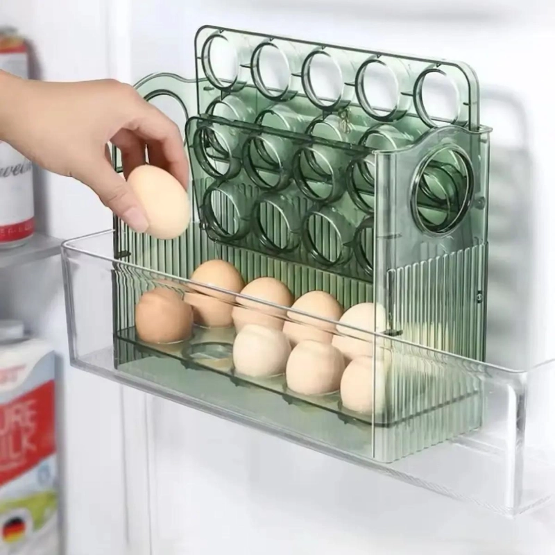 DISPENSADOR ORGANIZADOR PARA 30 HUEVOS EN ACRILICO TRANSPARENTE - 4