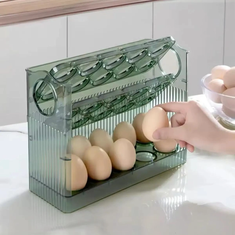 DISPENSADOR ORGANIZADOR PARA 30 HUEVOS EN ACRILICO TRANSPARENTE - 6