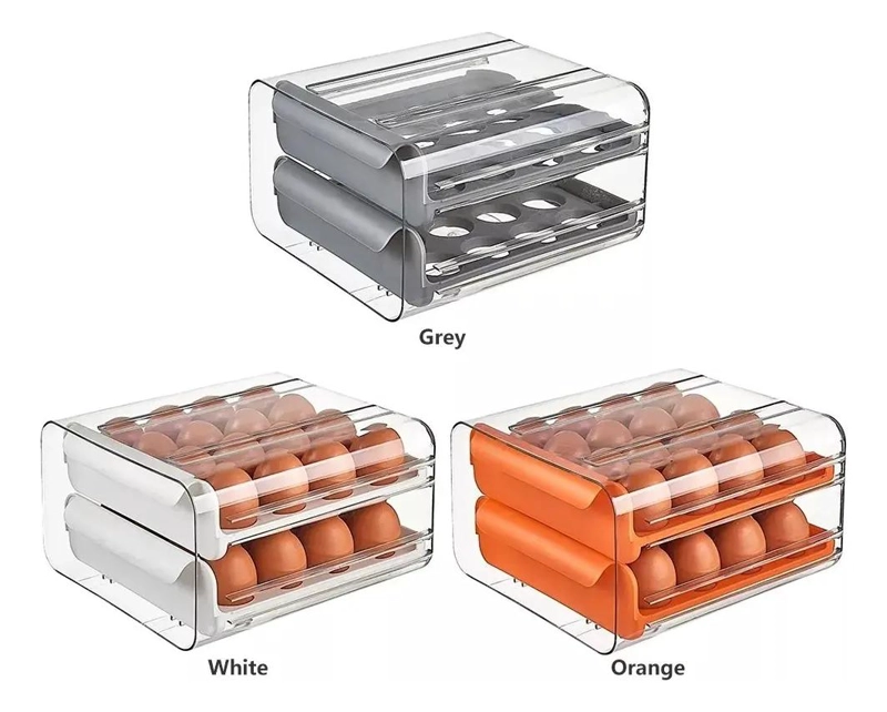 ORGANIZADOR DE HUEVOS TRANSPARENTE PARA 32 UNIDADES - 1