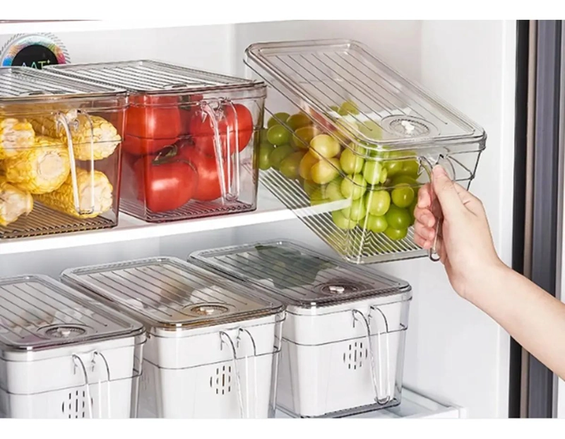 CONTENEDOR ORGANIZADOR PARA REFRIGERADOR CON TAPA TRANSPARENTE - 3