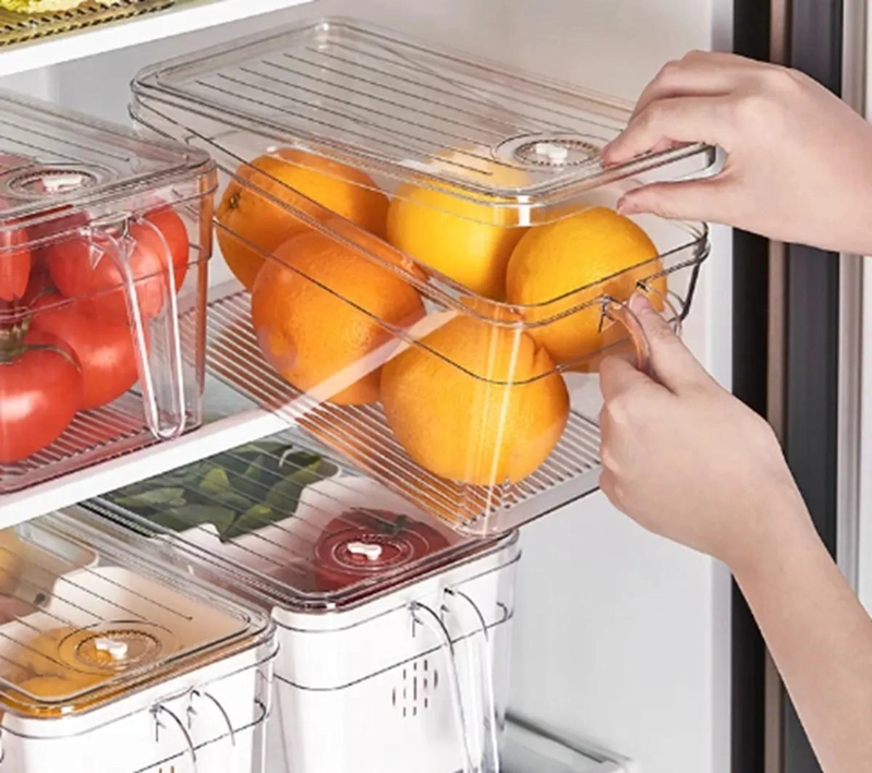 CONTENEDOR ORGANIZADOR PARA REFRIGERADOR CON TAPA TRANSPARENTE - 5