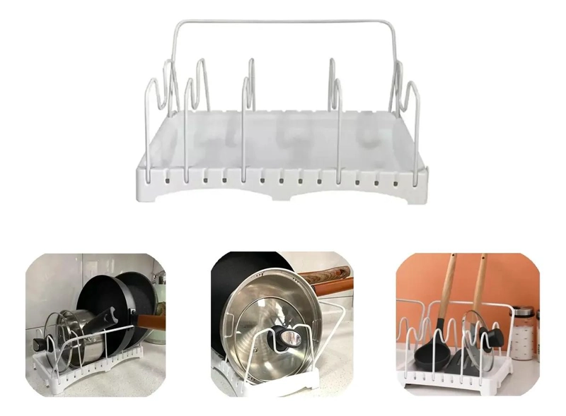 RACK ORGANIZADOR PARA OLLAS Y SARTENES CON TABLAS DE COCINA - 2